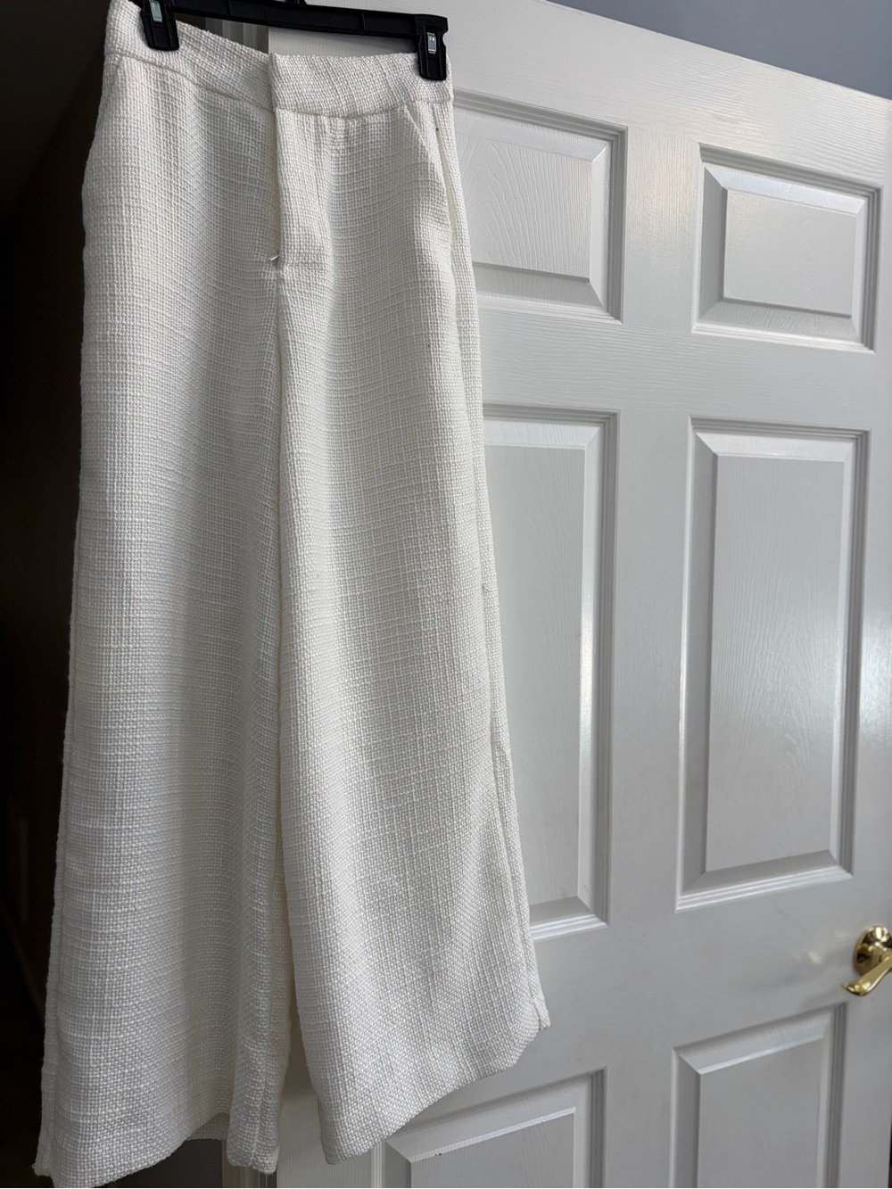 Showpo Cream Wide Leg Textured Pants